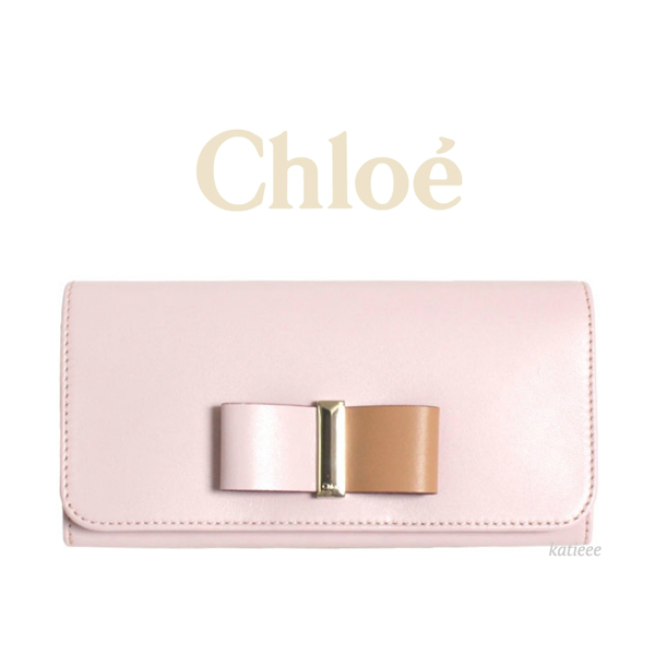 新作 Chloe クロエスーパーコピー LEATHER BOW 折り長財布 6100725